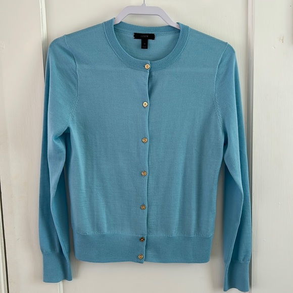 J. Crew Sweaters - Jcrew Merino wool light blue cardigan sweater